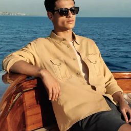 The Souled Store Brown Regular Fit Solid Shirt-image-97