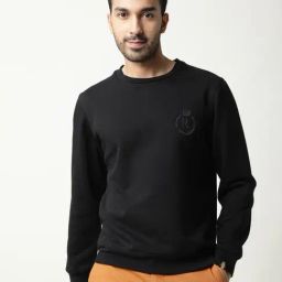 Rare Rabbit Black Cotton Slim Fit Embroidered Sweatshirt-image-65
