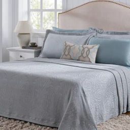 Maspar Acorus Bliss Blue Cotton 235 TC King Bedsheet Set-image-46