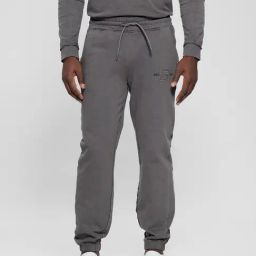 Guess Grey Cotton Regular Fit Solid Joggers-image-61