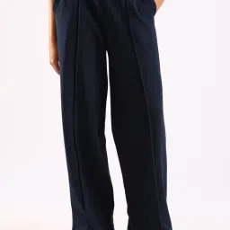 Calvin Klein Jeans Blue Cotton Flared Fit Trackpants-picture-20