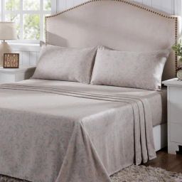 Maspar Seamless Scroll Blue Cotton Printed 400 TC King Flat Bedsheet with 2 Pillow Cases-image-86