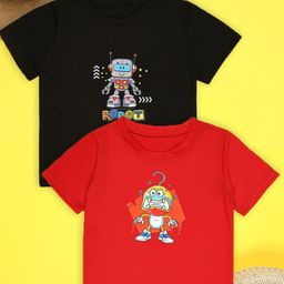 Cutiekins Boys Pack Of 2 Graphic Printed Round Neck T-shirt-picture-8
