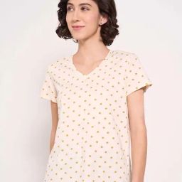 Dreamz by Pantaloons Cream Printed Top-11