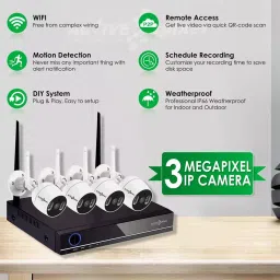 Active Pixel AUTO-Pair 3MP Wireless 4 Channel HD NVR kit with IP Security Camera image 2