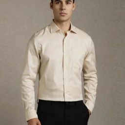 Louis Philippe Beige Cotton Regular Fit Printed Shirt-picture-24