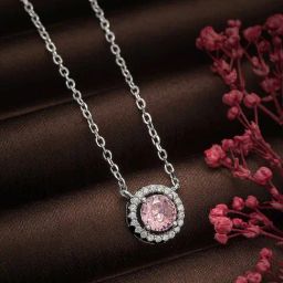 Silberry 92.5 Sterling Silver Pink Pixie Necklace-image-11
