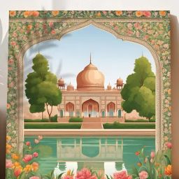Art Street Mughal Fort With Garden Canvas Modern Art Paintings-image-67