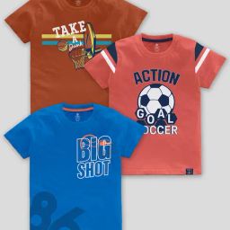 Codez Kids Multicolor Printed T-Shirt (Pack Of 3)-image-100