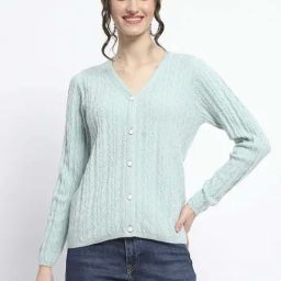 MADAME Blue Self Cardigan-image-82