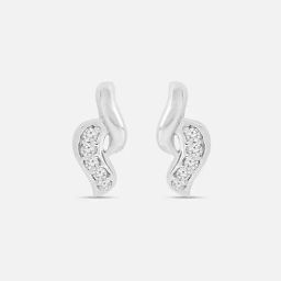 Serene Wave Silver Stud Earrings for Women 925 Silver-image-27