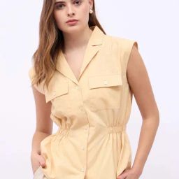 Styli Beige Cotton Regular Fit Shirt-image-73
