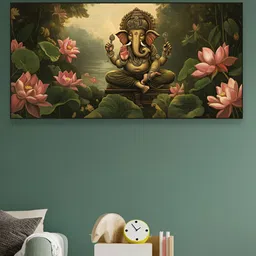 nestroots Green & Pink 1 Piece Canvas Religious Wall Paintings-picture-9