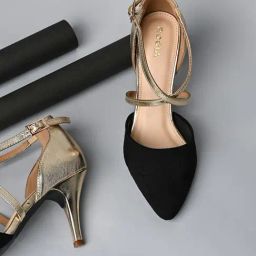 Rocia by Regal Women's Black Ankle Strap Stilettos-image-98