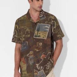 The Souled Store Brown Regular Fit Printed Shirt-picture-5