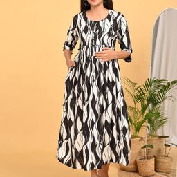 GOLDSTROMS Print Maternity Fit & Flare Dress-image-33