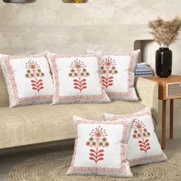 Anadhika Red Set of 5 Square Cushion Covers-picture-0