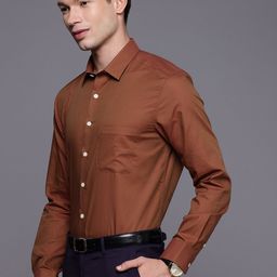 Louis Philippe Pure Cotton Self Design Slim Fit Textured Formal Shirt-picture-18