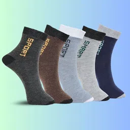 MJE Unisex Pack Of 5 Printed Anti-Odour Ankle-Length Socks-picture-1