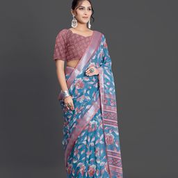NIRMAL CREATION Floral Printed Zari Saree-picture-14