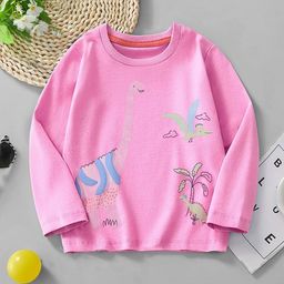 LULU & SKY Girls Graphic Printed Round Neck Applique Pure Cotton T-shirt-picture-28