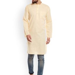 SOJANYA Men Yellow Solid Straight Kurta-picture-49