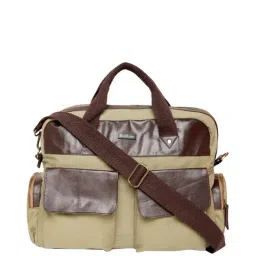 Bad Habit Beige Medium Laptop Messenger Bag-34