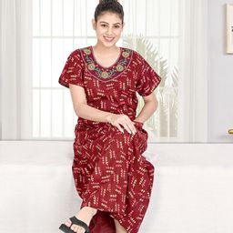 UDHATIKRAMAN Embroidered Maxi Nightdress-image-94