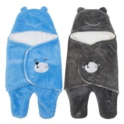 Babyzone Soft Fabric Winter Wear Embroidered Wearable Blankets Pack of 2- Blue and Grey-image-81
