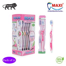 MAXI Sensitive Toothbrushes Pack of 12 - Multicolour-13