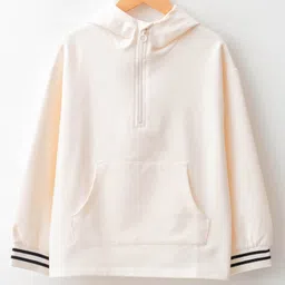 LC Waikiki Cotton Basic Full Sleeves Placement Striped Sweatshirt - Cream-picture-35
