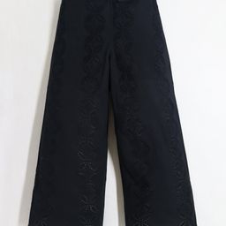 Cherry Crumble By Nitt Hyman Schiffli Embroidered Trousers - Black-image-28
