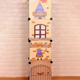 TOYPENTER Collapsible Kids Clothing Wardrobe |Cute Prince & Castle Print/Portable Waterproof Multipurpose Storage Rack/Adjustable Almirah for Babies/Girls/Boys (Blue Castle, 4 Cube)-22