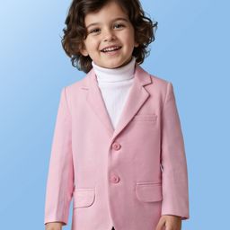 Mark & Mia Knit Full Sleeves Party Blazer with Turtle Neck Inner Tee & Pocket Detailing - Pink-picture-44