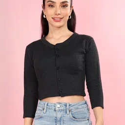 Dollar Women Black Solid Casual Wintercare Thermal Blouse-picture-18