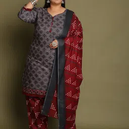 KALINI Women Floral Printed Regular Kurta with Salwar & With Dupatta-11