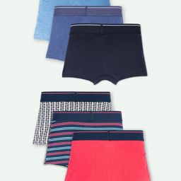 Ariel Cotton Blend Pack Of 6 Solid & Striped Trunks - Multi Colour image 3