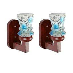 Somil Premium Designer Glass Wall / Night Lamp Elegant & Stylish Dcor Accent for Modern Interiors, color- Blue, White, Black, Size:- 17 X 25 X 26.5 CM-image-48