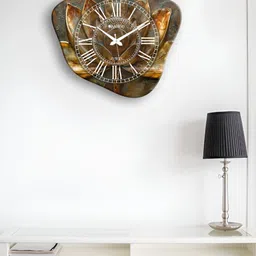 OLIVE TREE Brown & Grey Printed Wooden Contemporary Wall Clock-13