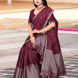 KAMDAR Paat Silk Mekhela Chador with Zari Weave-image-26