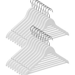 ASH AND ROH White 18 Pieces Wooden Clothes Bar Hanger-52