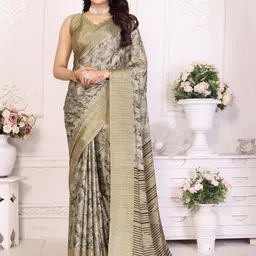 KALINI Floral Silk Blend Half and Half Saree-image-81
