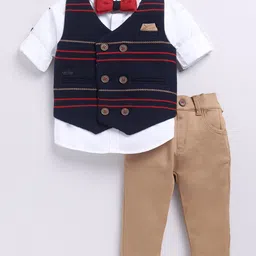 LITTLE COLLARS Boys Four-Piece Striped Party Suits-image-70