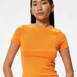 Koton Women High Neck Extended Sleeves Pockets T-shirt-image-66