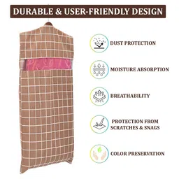 Kuber Industries Brown Set of 10 Regular Hanging Saree Cover Multi-Utility Organisers image 2