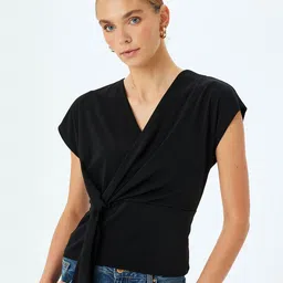 Koton Women V-Neck Wrap Top-picture-48