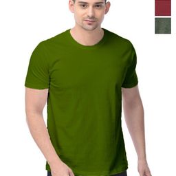 COLOR CAPITAL Unisex Pack Of 3 Solid Round Neck Cotton T-shirts-image-58