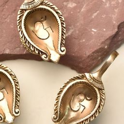 eCraftIndia Set Of 3 Brass Oil Deepam Diyas-image-23
