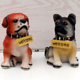 Aura Brown & Black 2 Pieces Dog Figurine Showpieces-image-47