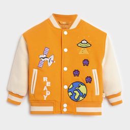 Somersault Unisex Kids Fleece Crop Bomber with Patchwork Jacket-image-13
